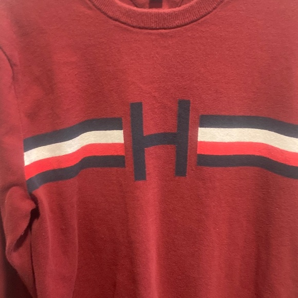 Tommy Hilfiger Red crewneck Sweater size L 100% cotton - Picture 3 of 6